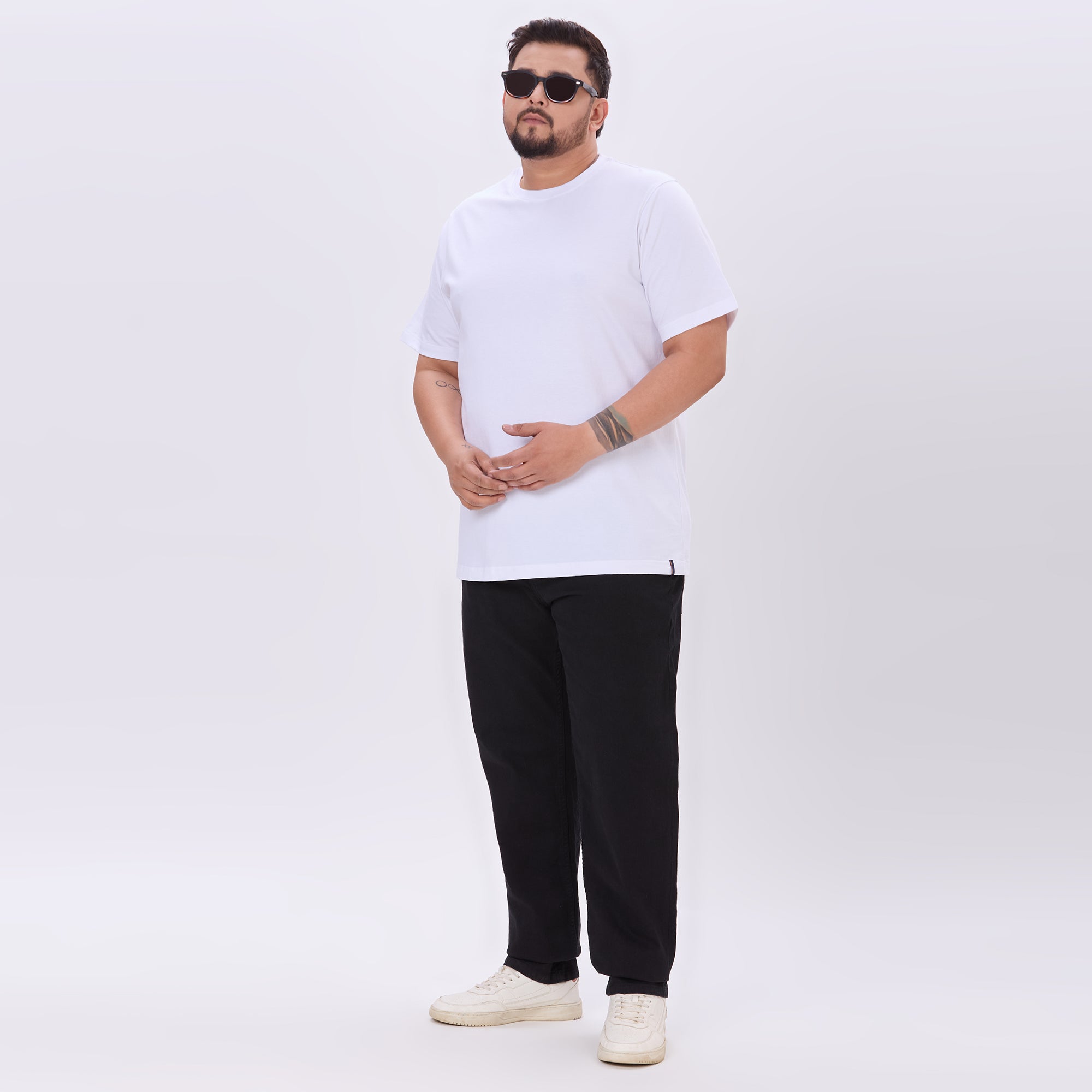 Plus Size White Core T-shirt | 4XL-10XL | 100% Cotton