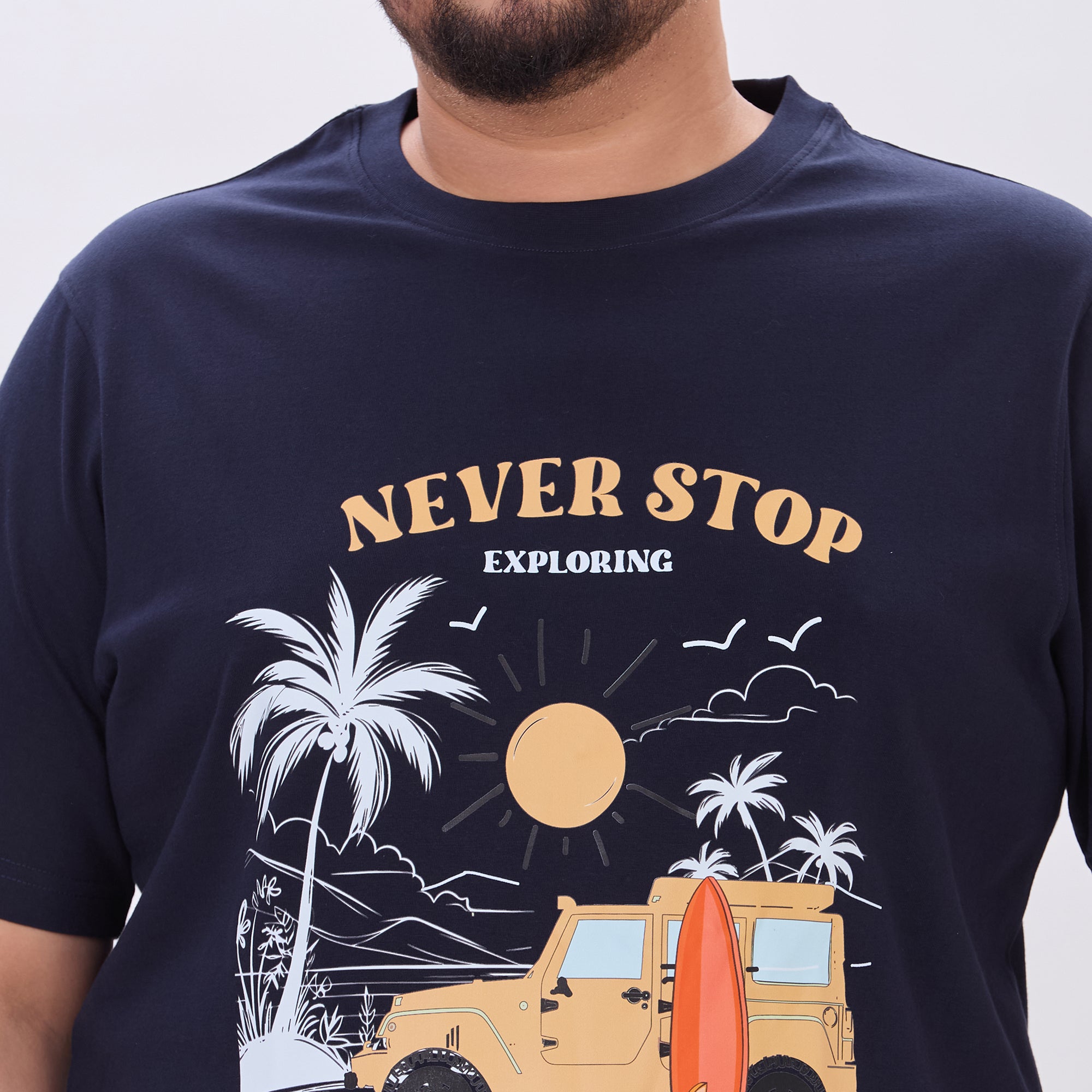 Plus Size Graphic T-Shirt | 4XL-10XL | 100% Cotton | Navy