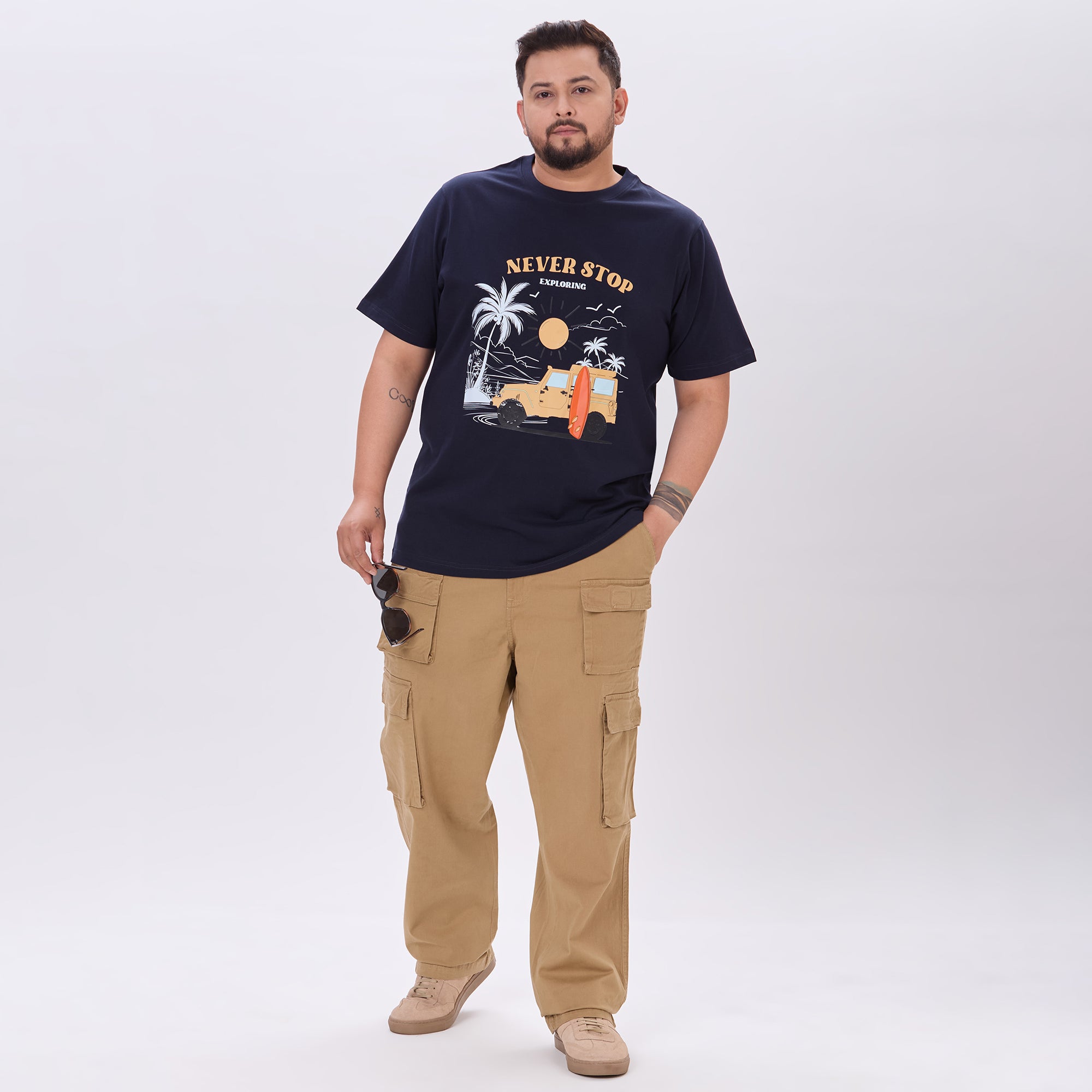 Plus Size Graphic T-Shirt | 4XL-10XL | 100% Cotton | Navy