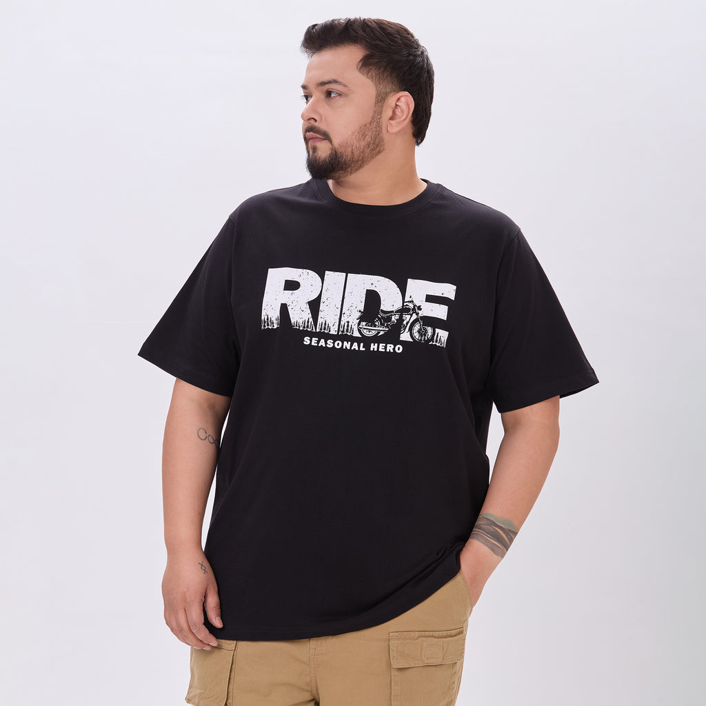 Plus Size Graphic T-Shirt | 4XL-10XL | 100% Cotton | Black