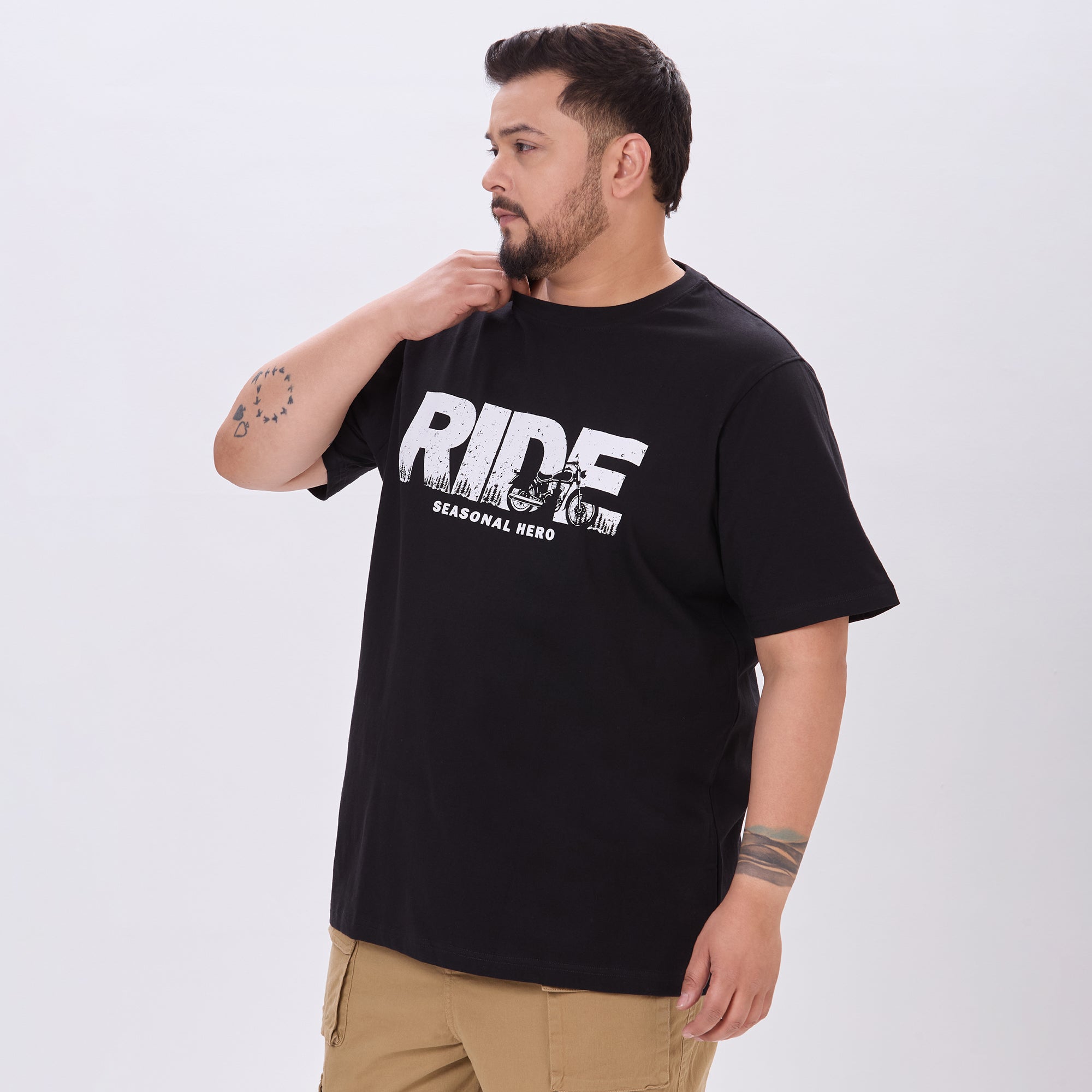 Plus Size Graphic T-Shirt | 4XL-10XL | 100% Cotton | Black