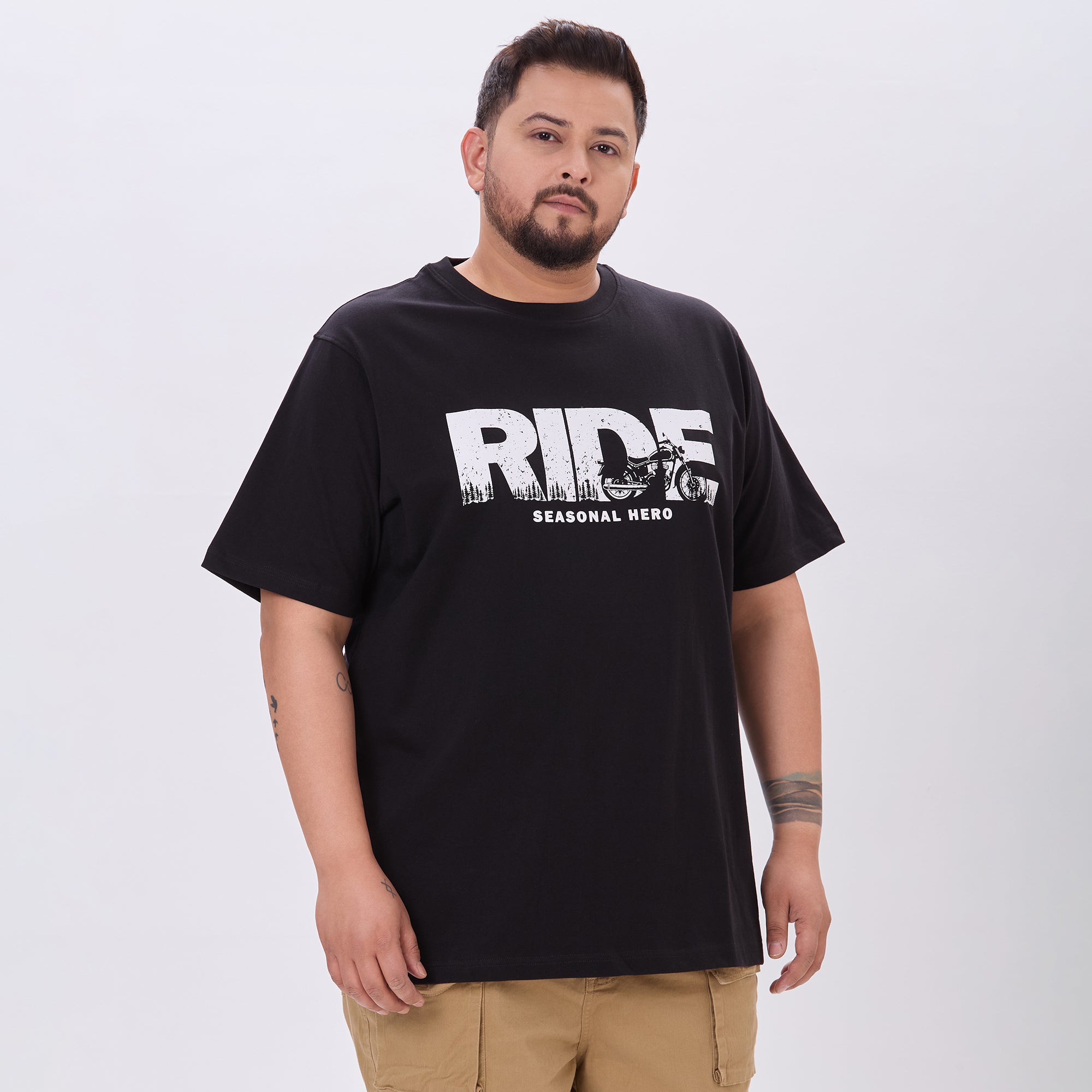 Plus Size Graphic T-Shirt | 4XL-10XL | 100% Cotton | Black
