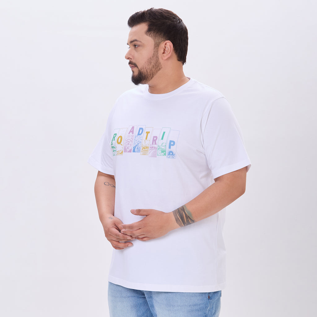 Plus Size Graphic T-Shirt | 4XL-10XL | 100% Cotton | White