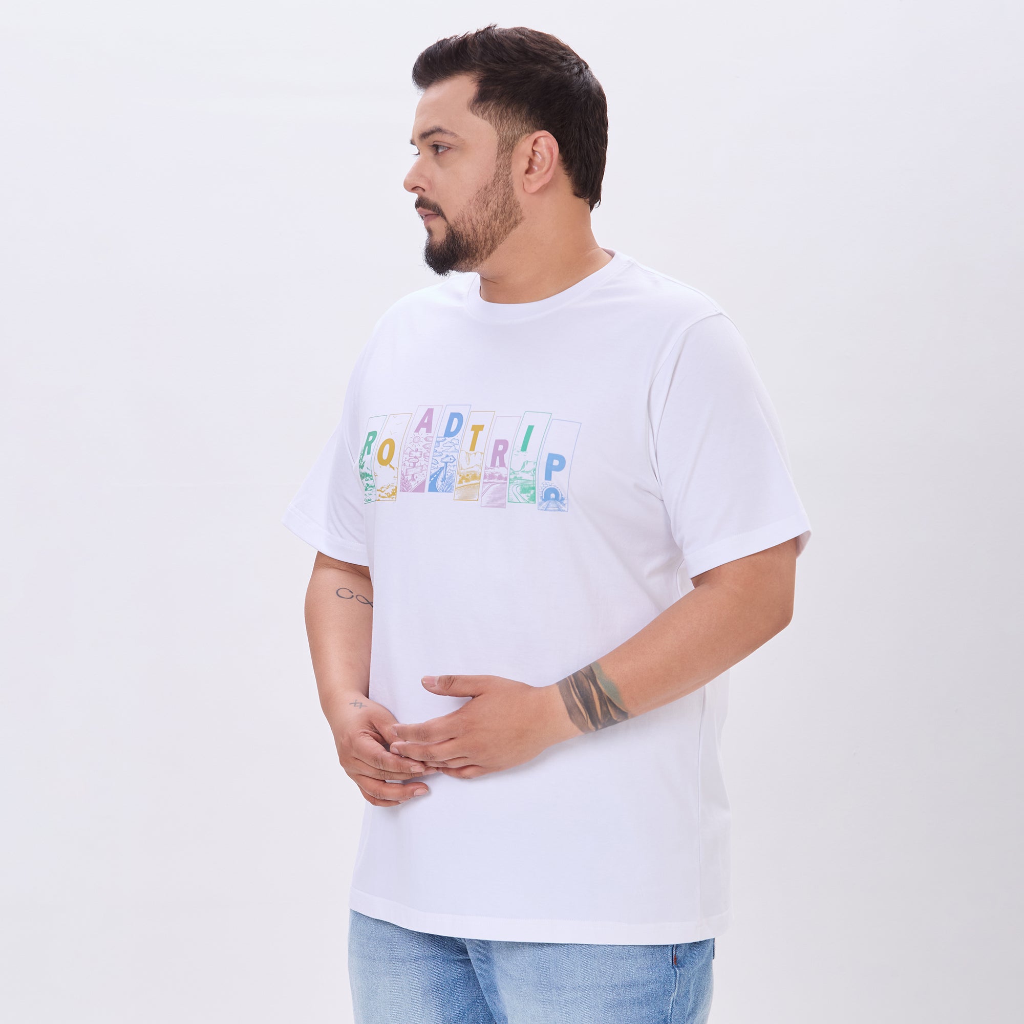 Plus Size Graphic T-Shirt | 4XL-10XL | 100% Cotton | White