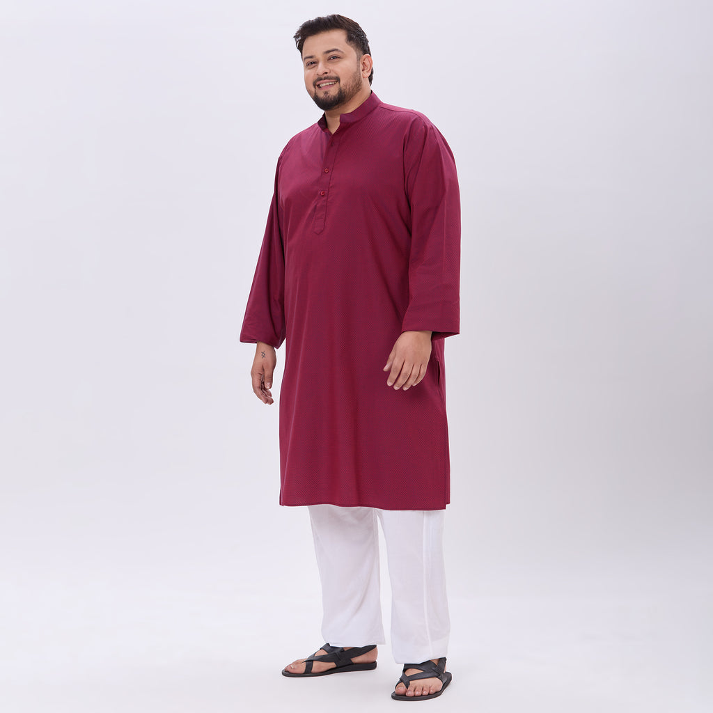Sizeupp |Plus Size Kurta For Men |4XL-9XL |100% Cotton |Red