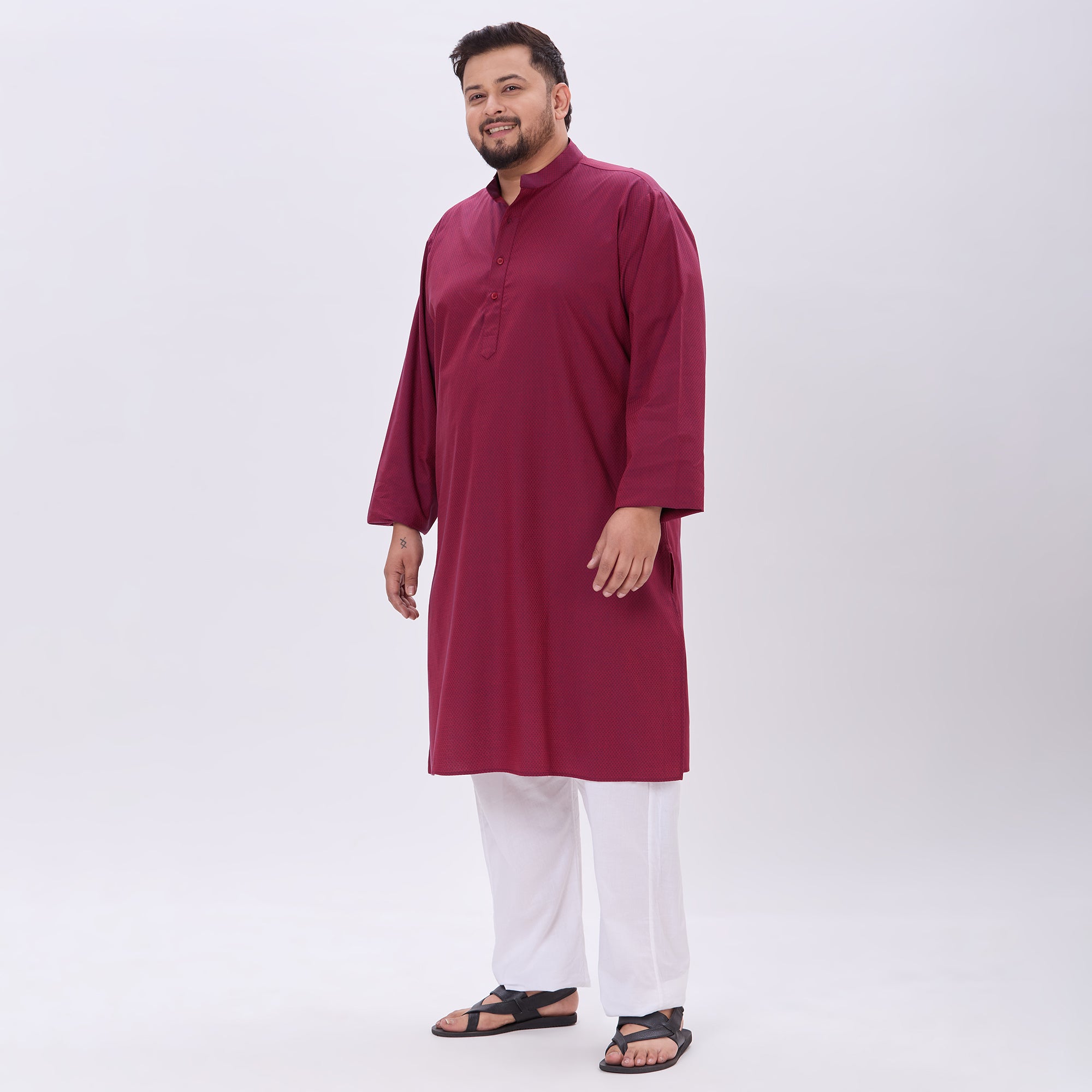 Sizeupp |Plus Size Kurta For Men |4XL-9XL |100% Cotton |Red