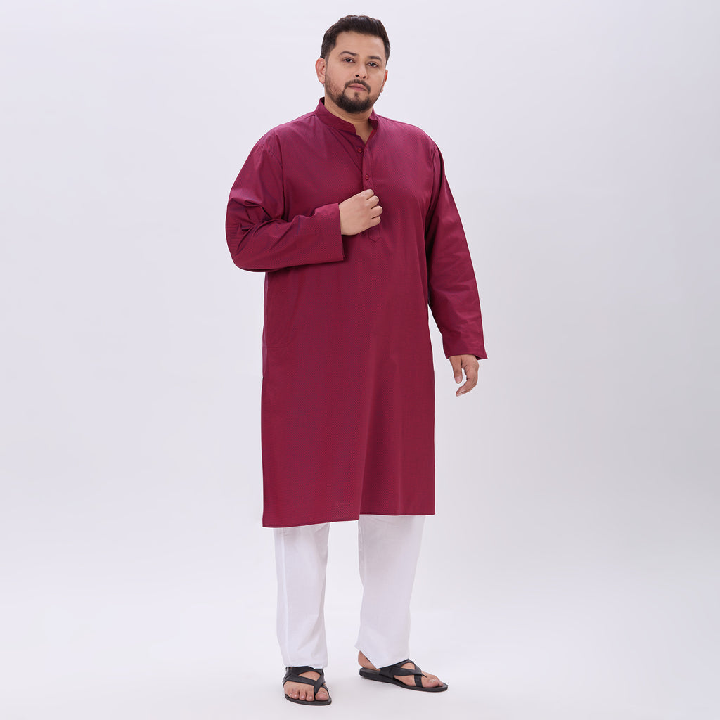 Sizeupp |Plus Size Kurta For Men |4XL-9XL |100% Cotton |Red