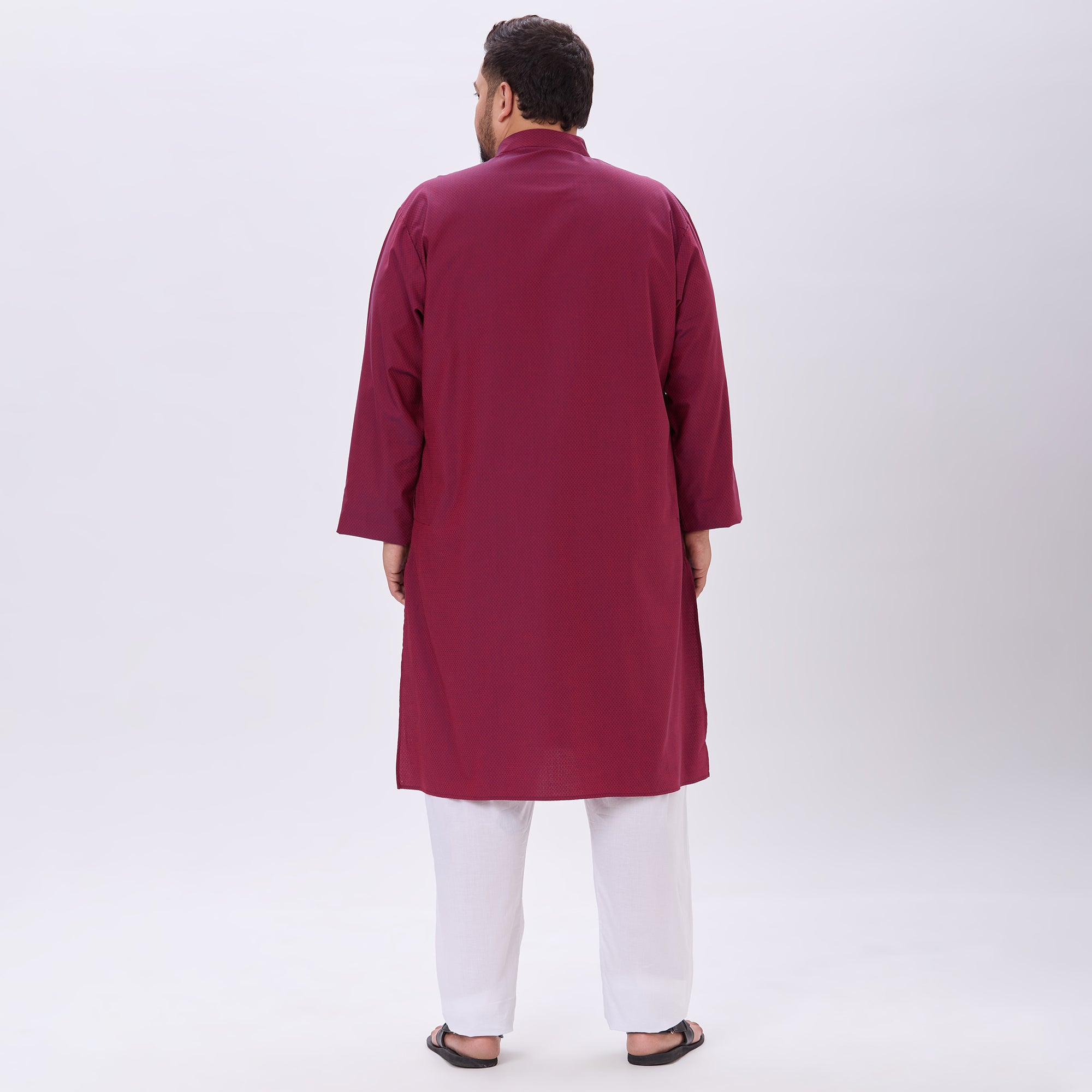 Sizeupp |Plus Size Kurta For Men |4XL-9XL |100% Cotton |Red
