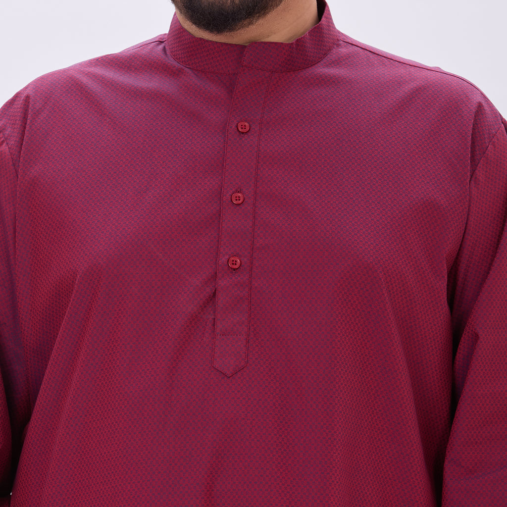 Sizeupp |Plus Size Kurta For Men |4XL-9XL |100% Cotton |Red