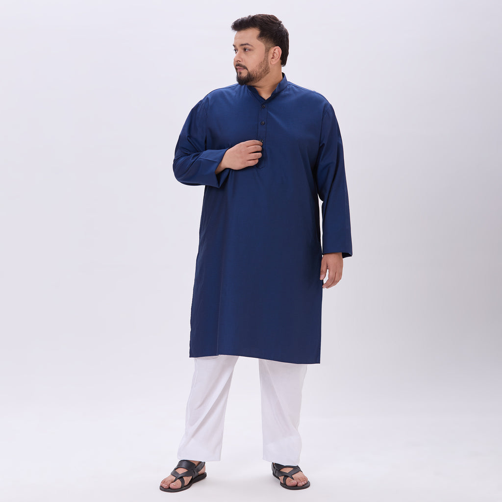 Sizeupp |Plus Size Kurta For Men |4XL-9XL |100% Cotton |Navy