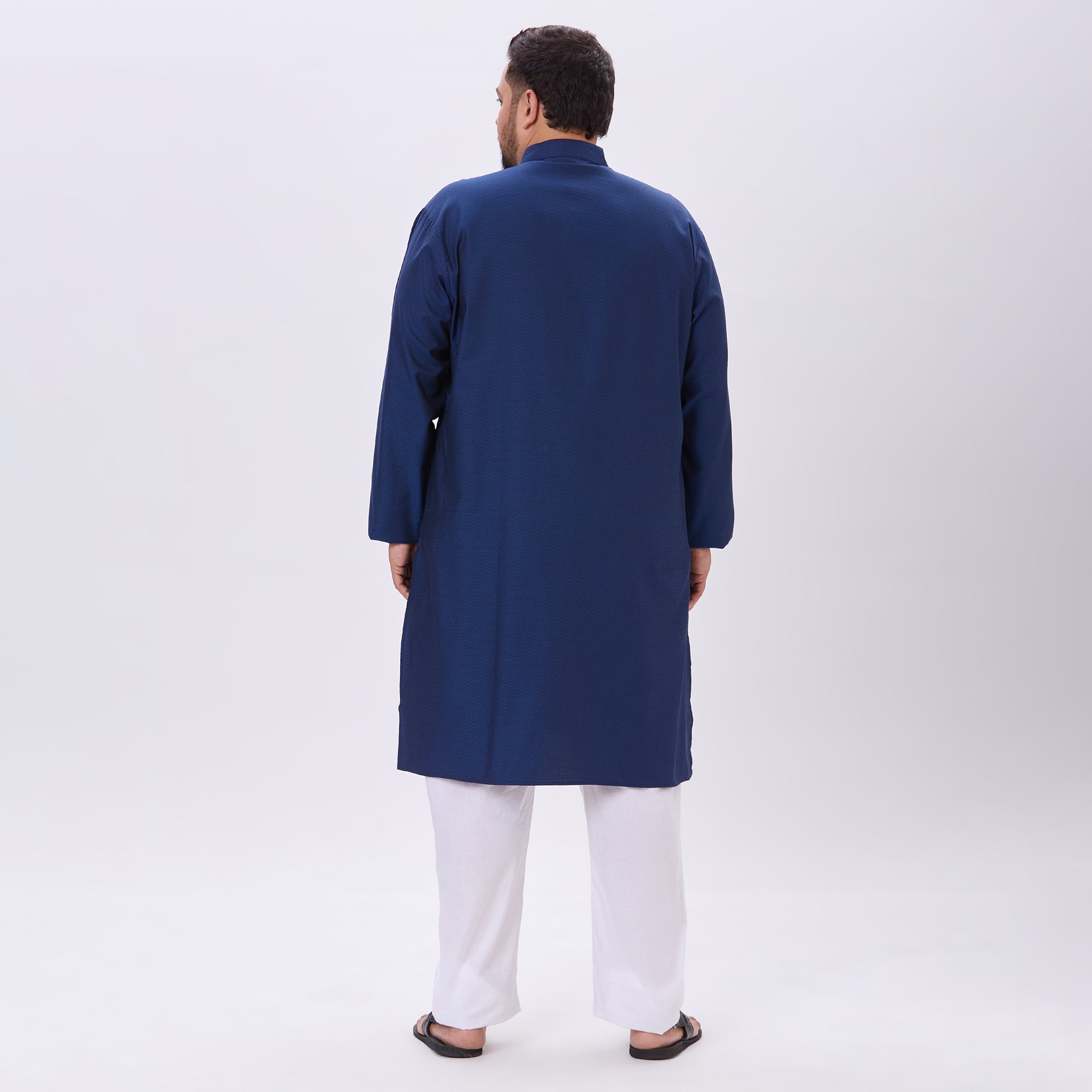 Sizeupp |Plus Size Kurta For Men |4XL-9XL |100% Cotton |Navy
