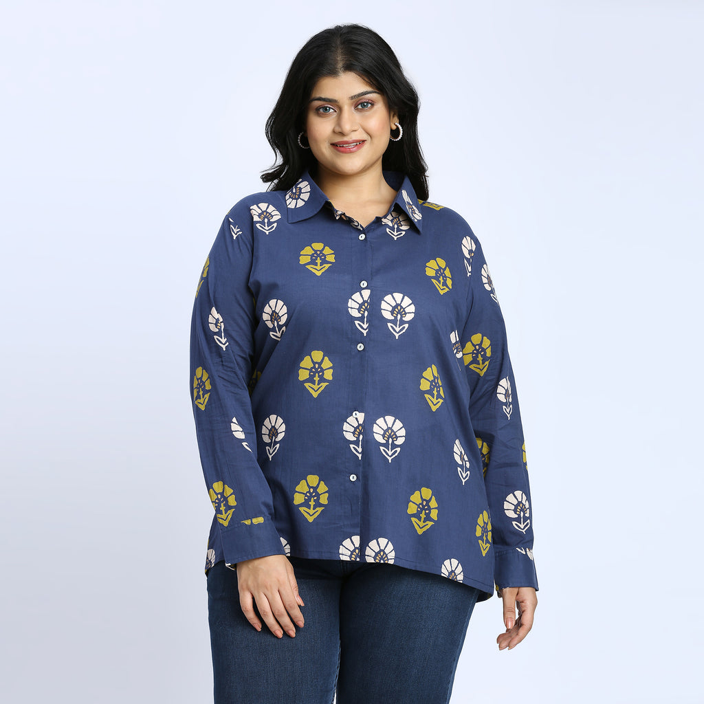 Plus Size Shirt | 2XL - 8XL | 100% Cotton | Navy Blue