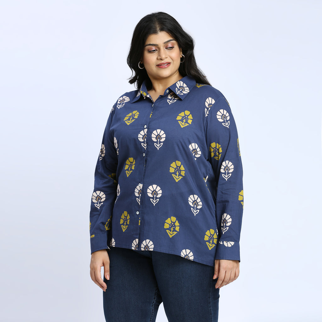 Plus Size Shirt | 2XL - 8XL | 100% Cotton | Navy Blue
