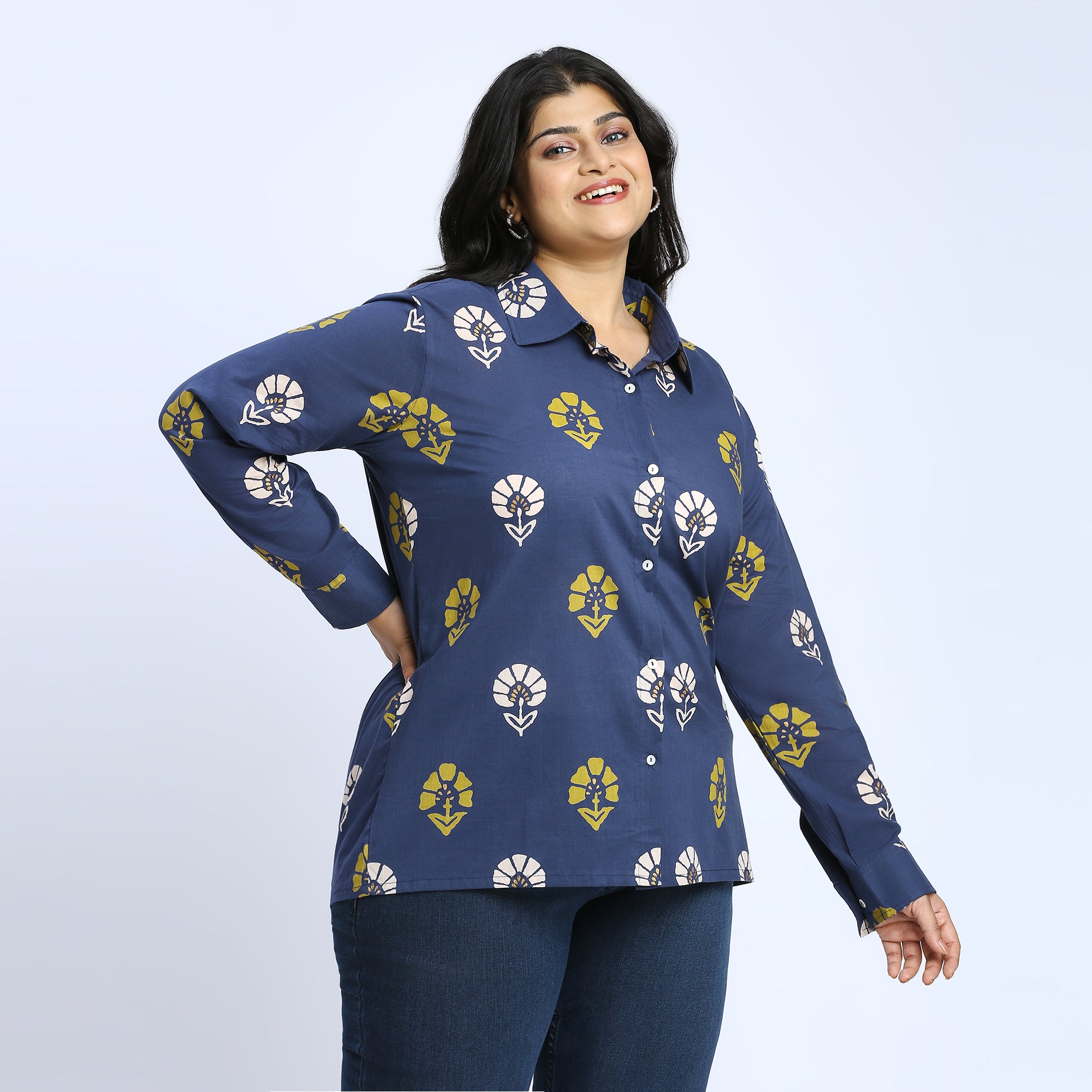 Plus Size Shirt | 2XL - 8XL | 100% Cotton | Navy Blue