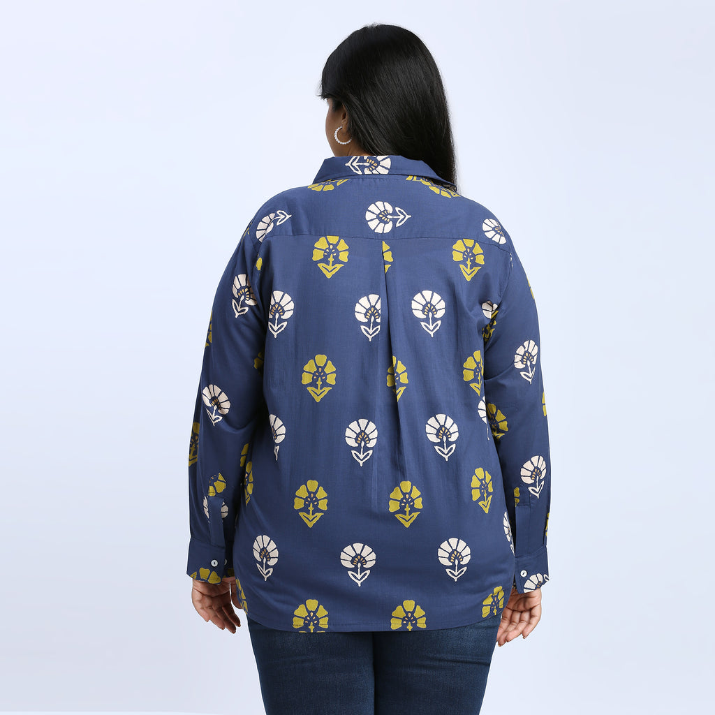 Plus Size Shirt | 2XL - 8XL | 100% Cotton | Navy Blue