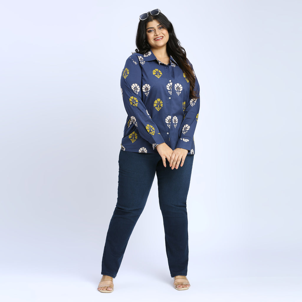 Plus Size Shirt | 2XL - 8XL | 100% Cotton | Navy Blue